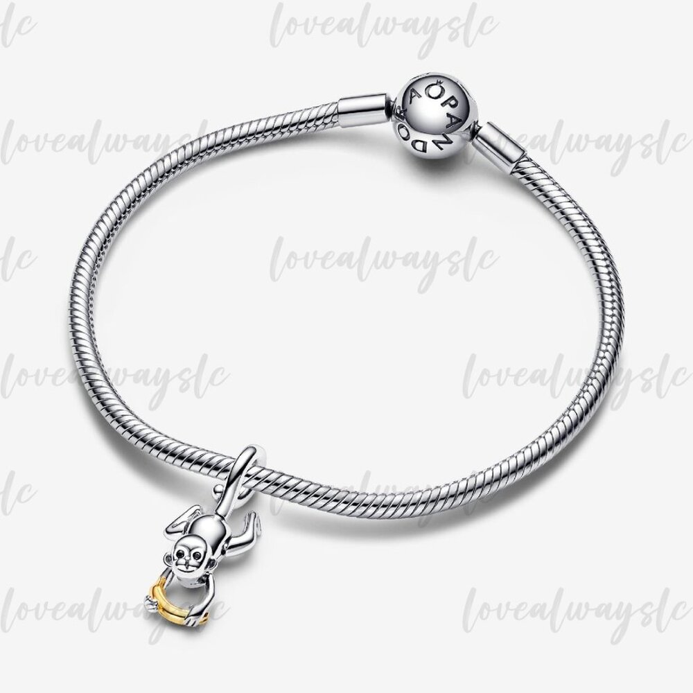 Pandora Two-Tone Movable Monkey Dangle Charm - image 3